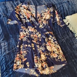 Navy Floral Romper